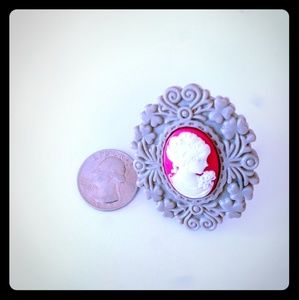Cameo Brooch Ring 7 vintage inspired